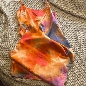 Sherbet colored, wild fable, long silky dress